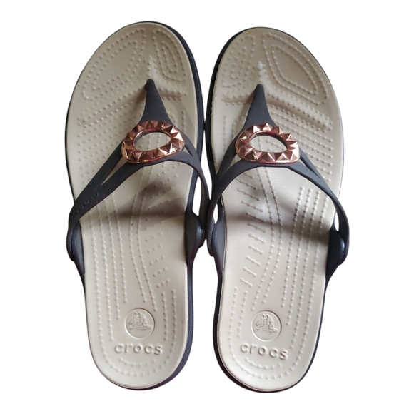 Crocs Women's Black Sandals Size 6 - Picture 3 of 6